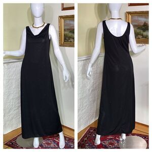 Vintage Lori M Black Evening Maxi LBD Dress